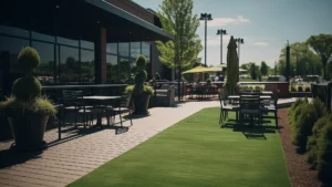 restaurant patio with turf